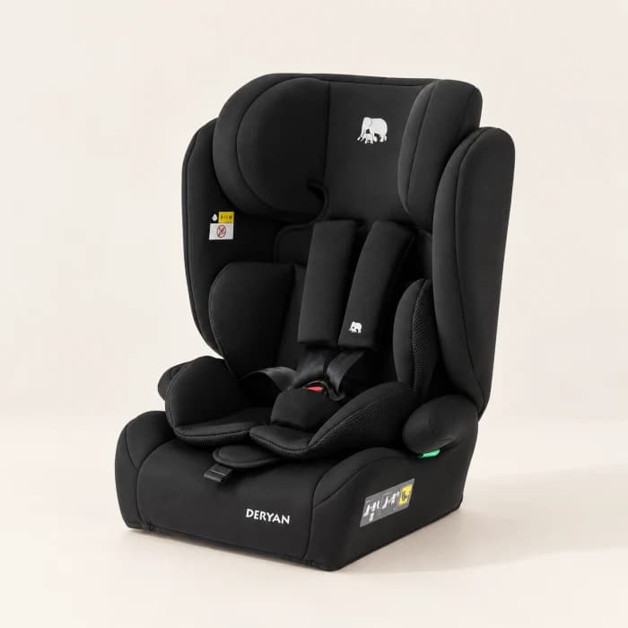 A child car seat on a light background.